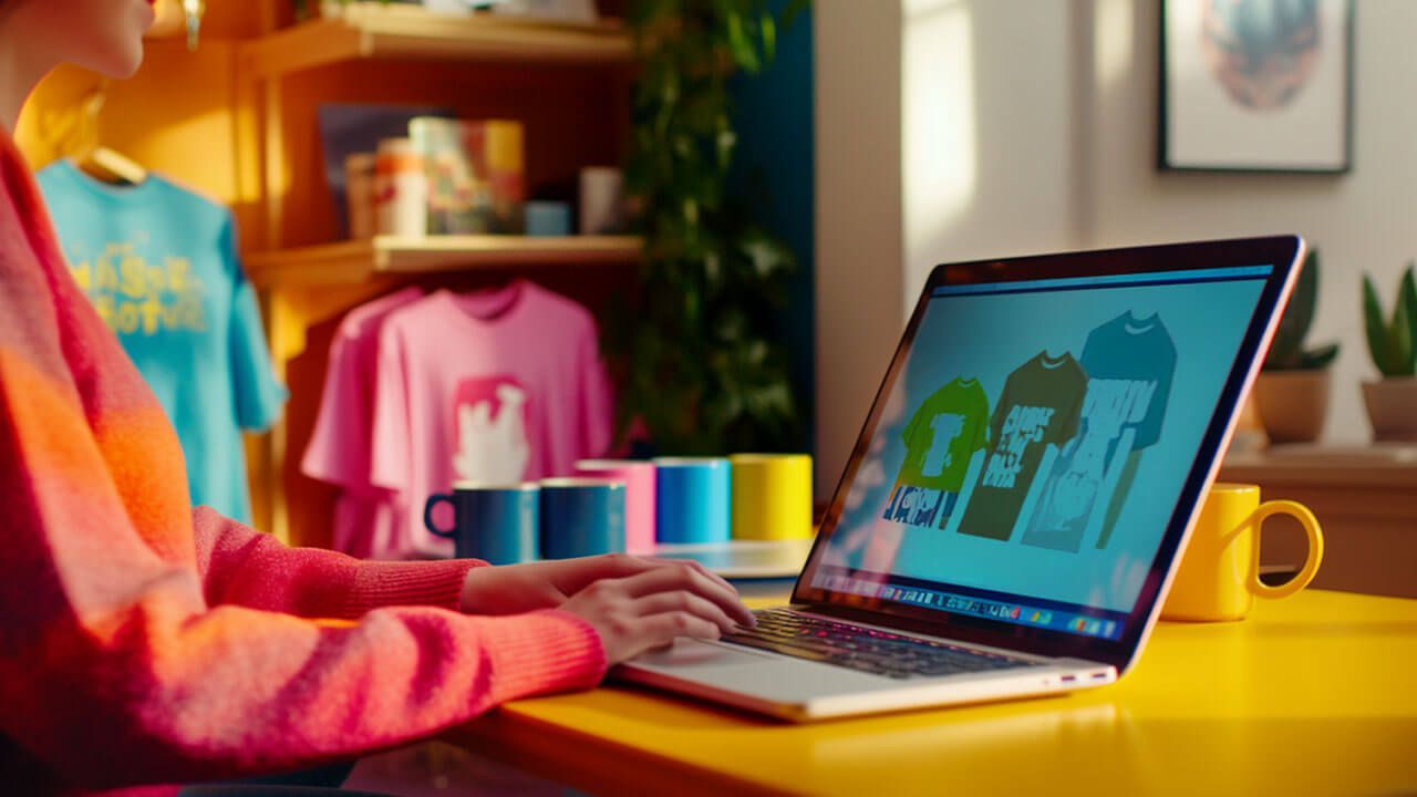 Entrepreneur using print-on-demand software