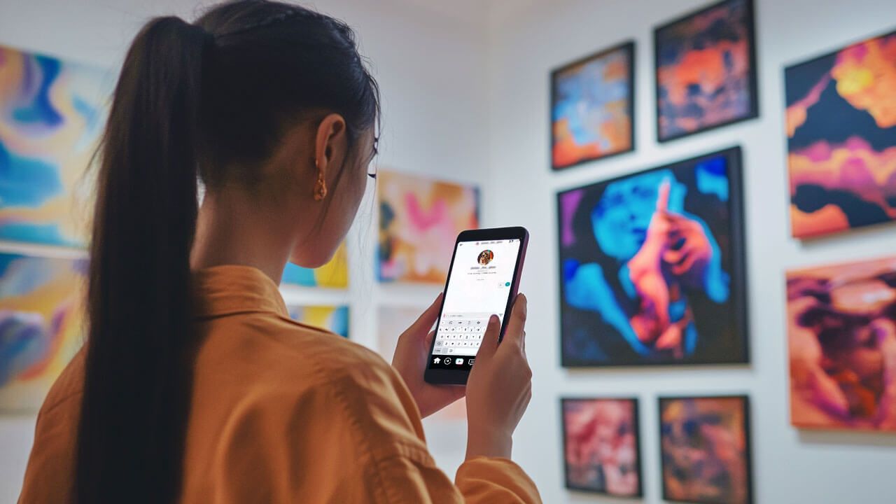 Artist engaging with buyers online