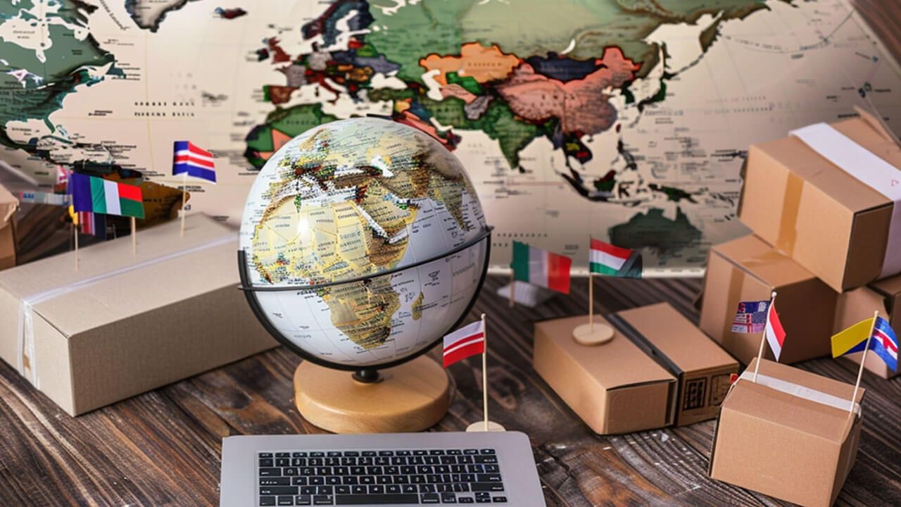 Global online sales concept