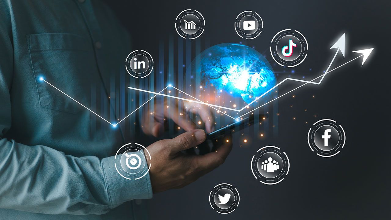 Social media growth icons