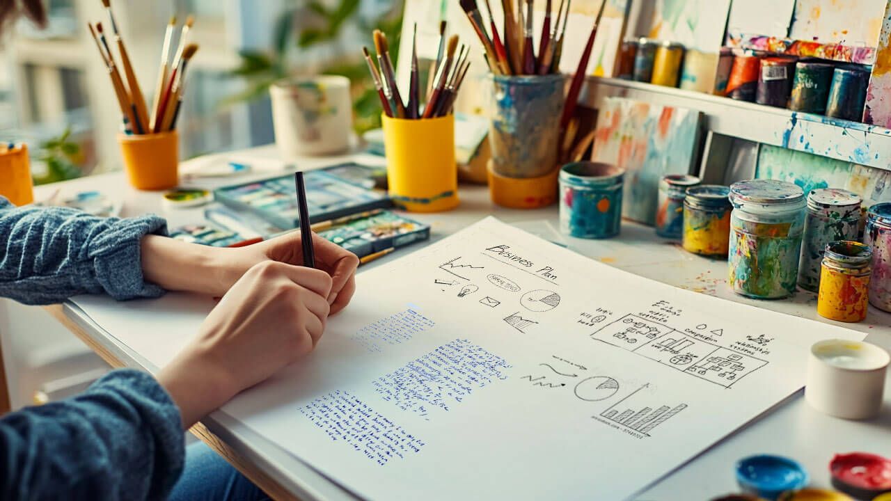 artist working on business ideas