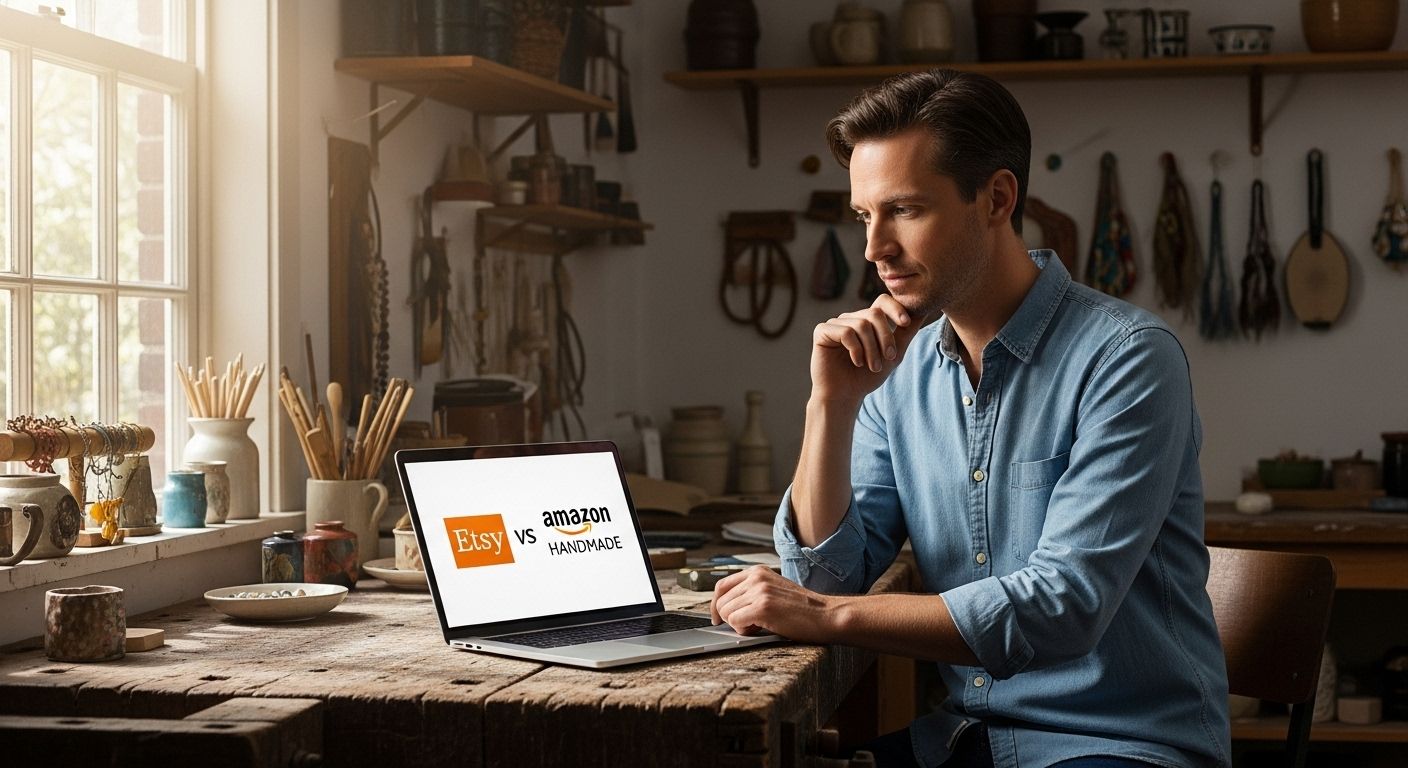 Amazon Handmade vs Etsy: A guide for creative businesses - Featured Image