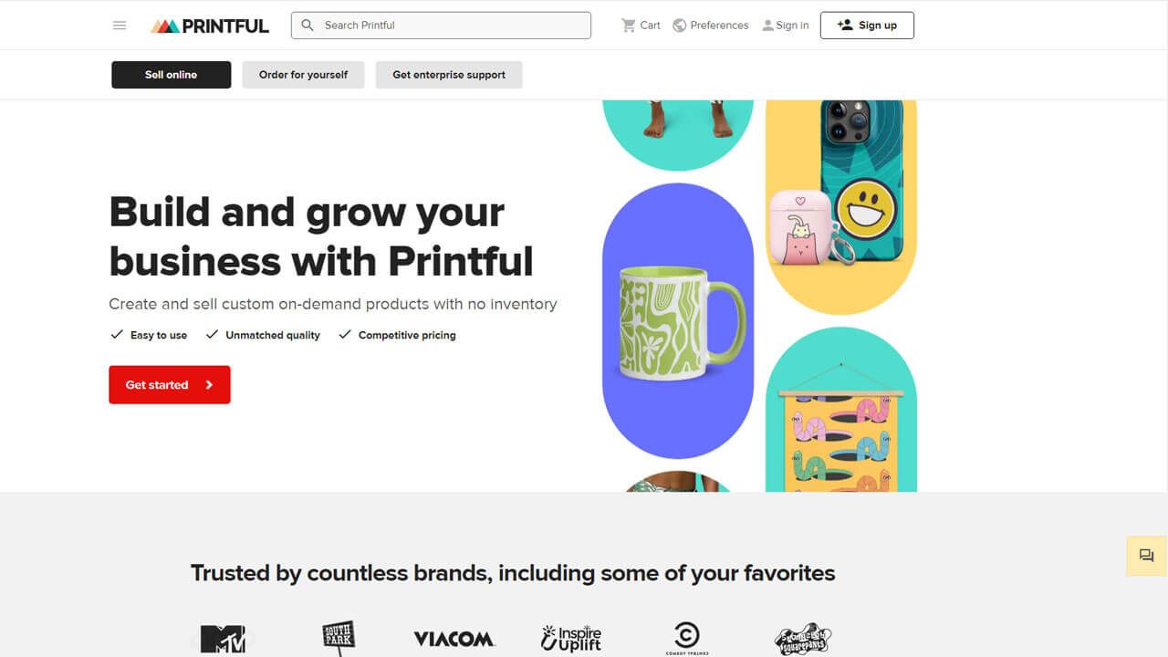 Printful homepage