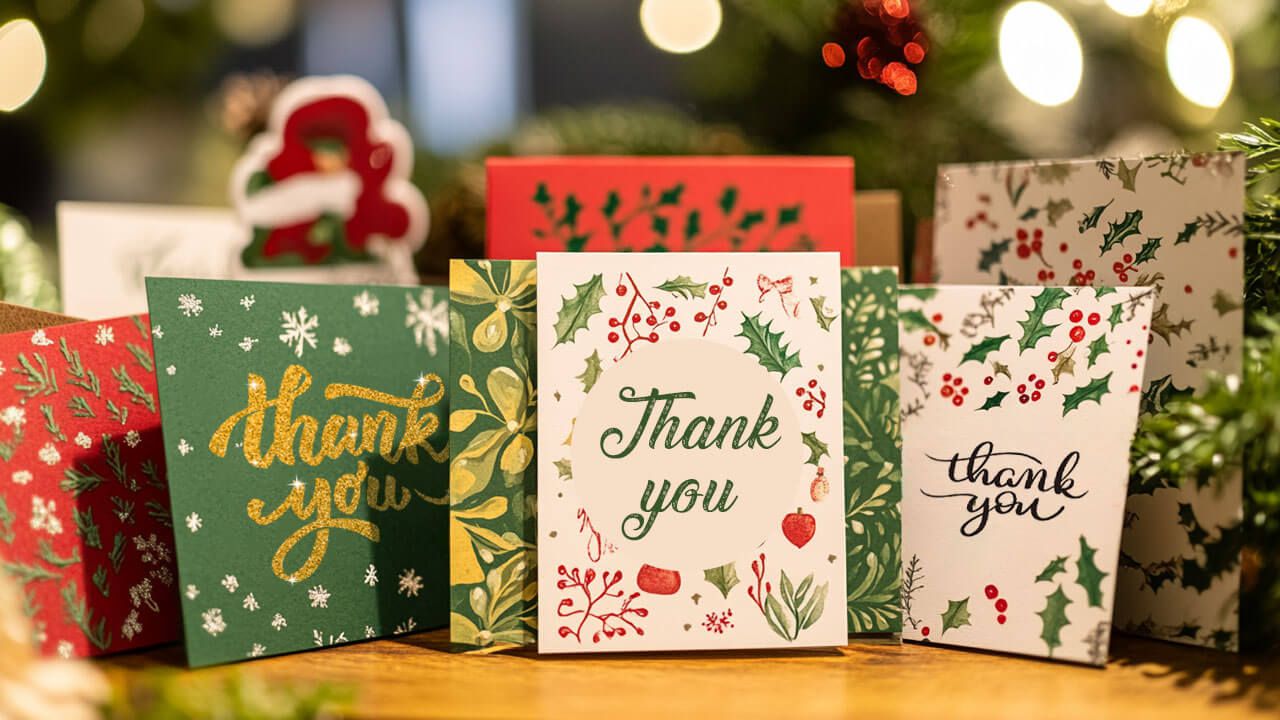 Display of various thank you cards