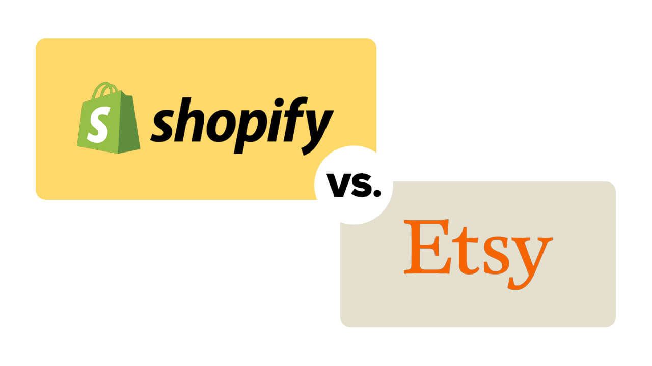 Shopify and Etsy logos with products