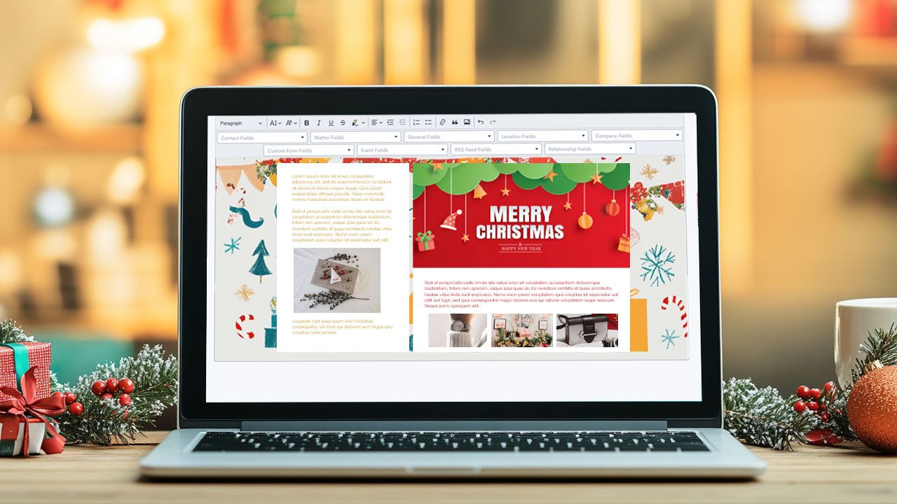 Festive visuals in holiday email