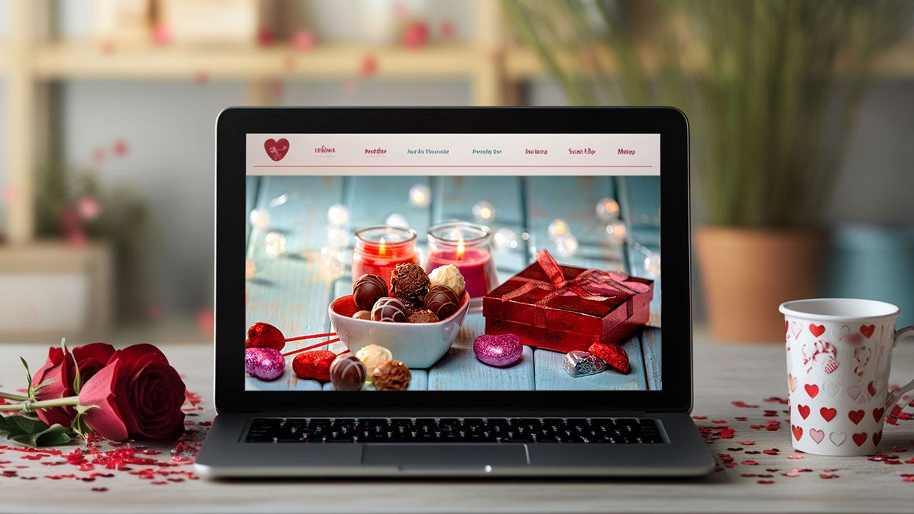 Online Valentine’s Day store display