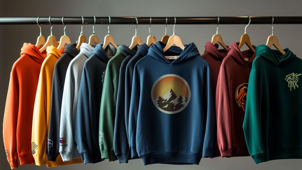 Hoodies showcasing logo placements