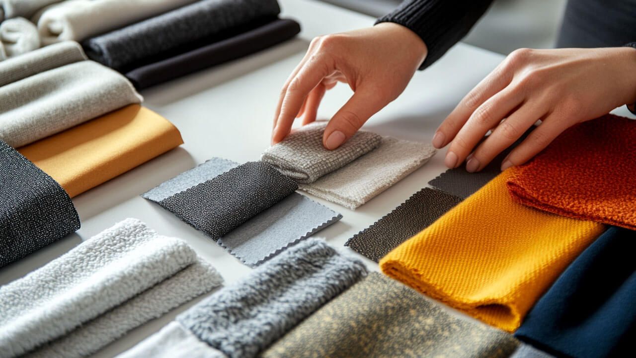 Evaluating hoodie fabric swatches