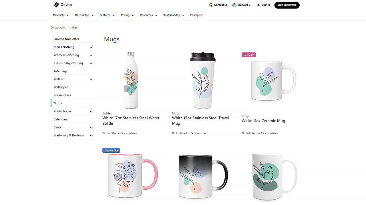 mugs selection