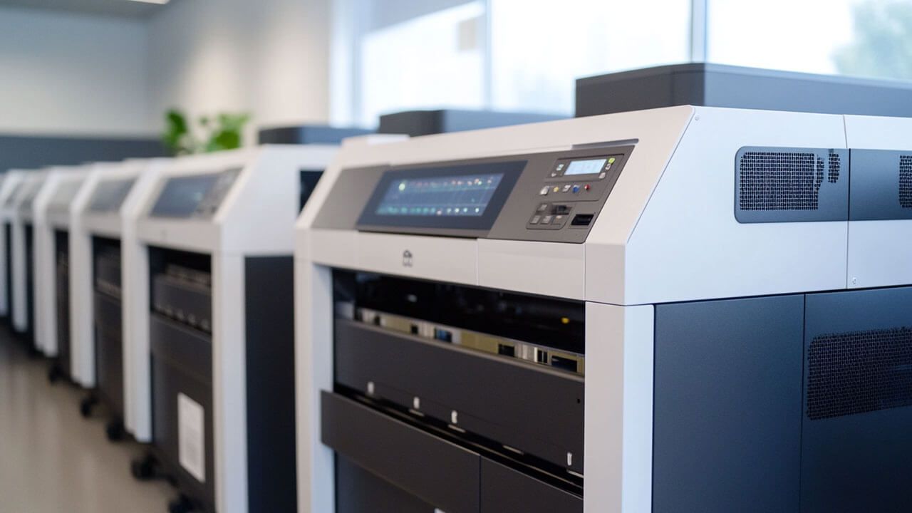 various DTG printers in a row