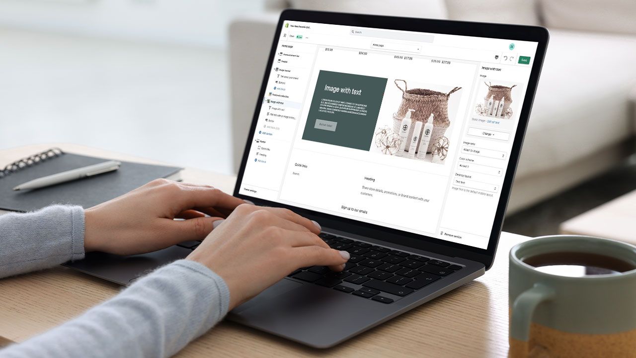 Entrepreneur setting up Shopify store