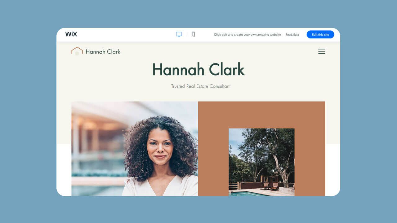 Screenshot of the real estate consultant template