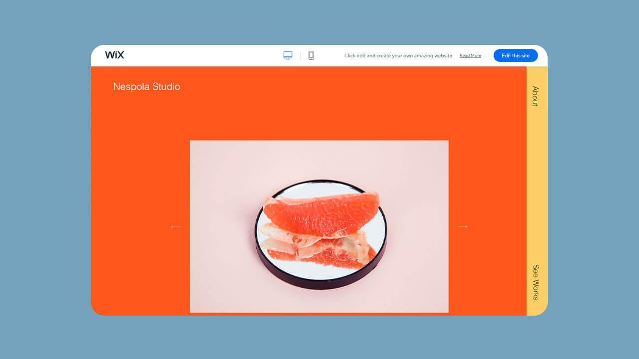 Screenshot of the agency template