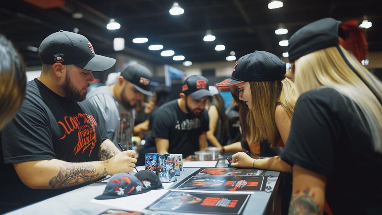 artist selling merchandise