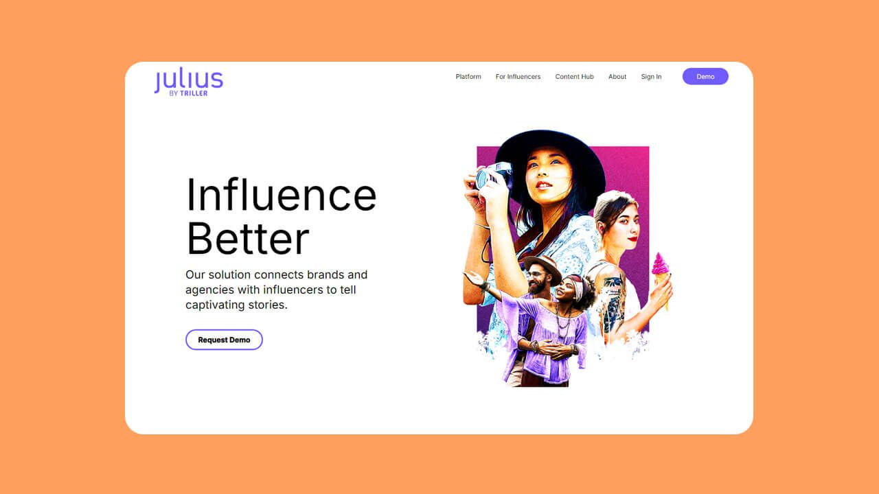 Julius Influencer marketing platform website