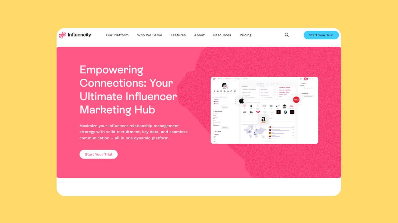 Influencity Influencer marketing platform website