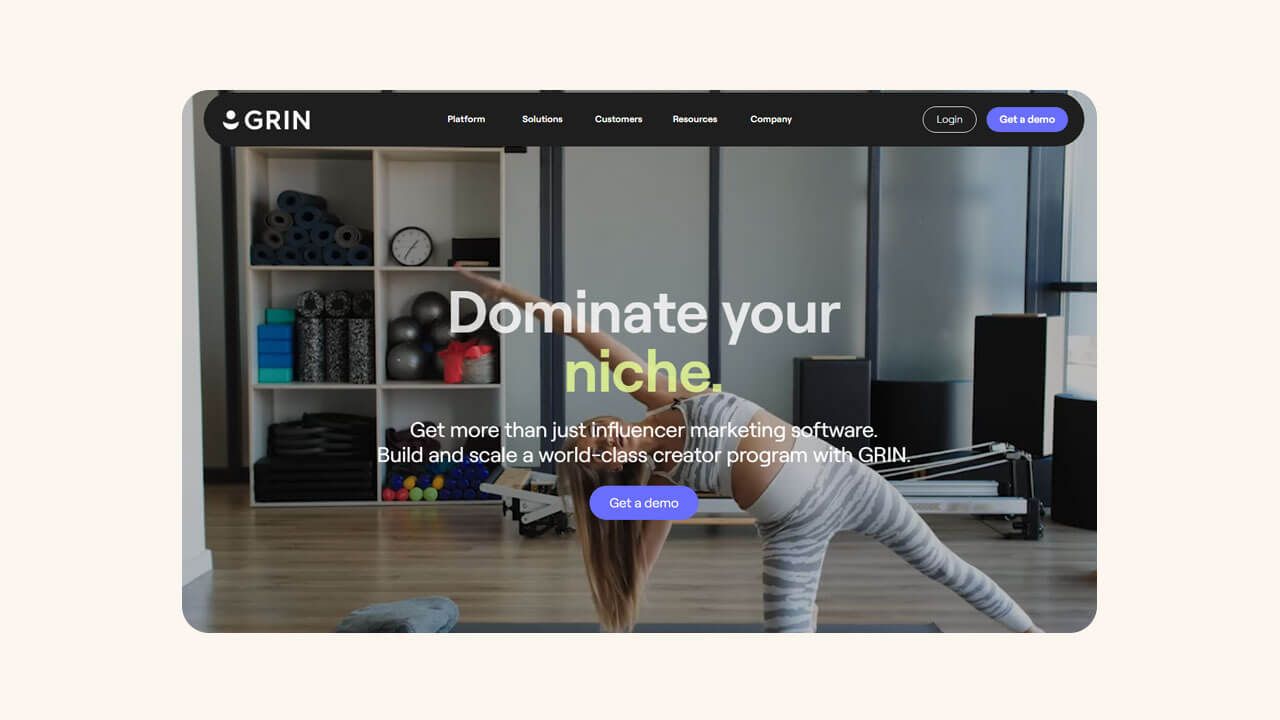 Grin Influencer marketing platform website