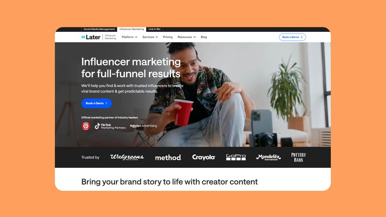 Later Influence Influencer marketing platform website