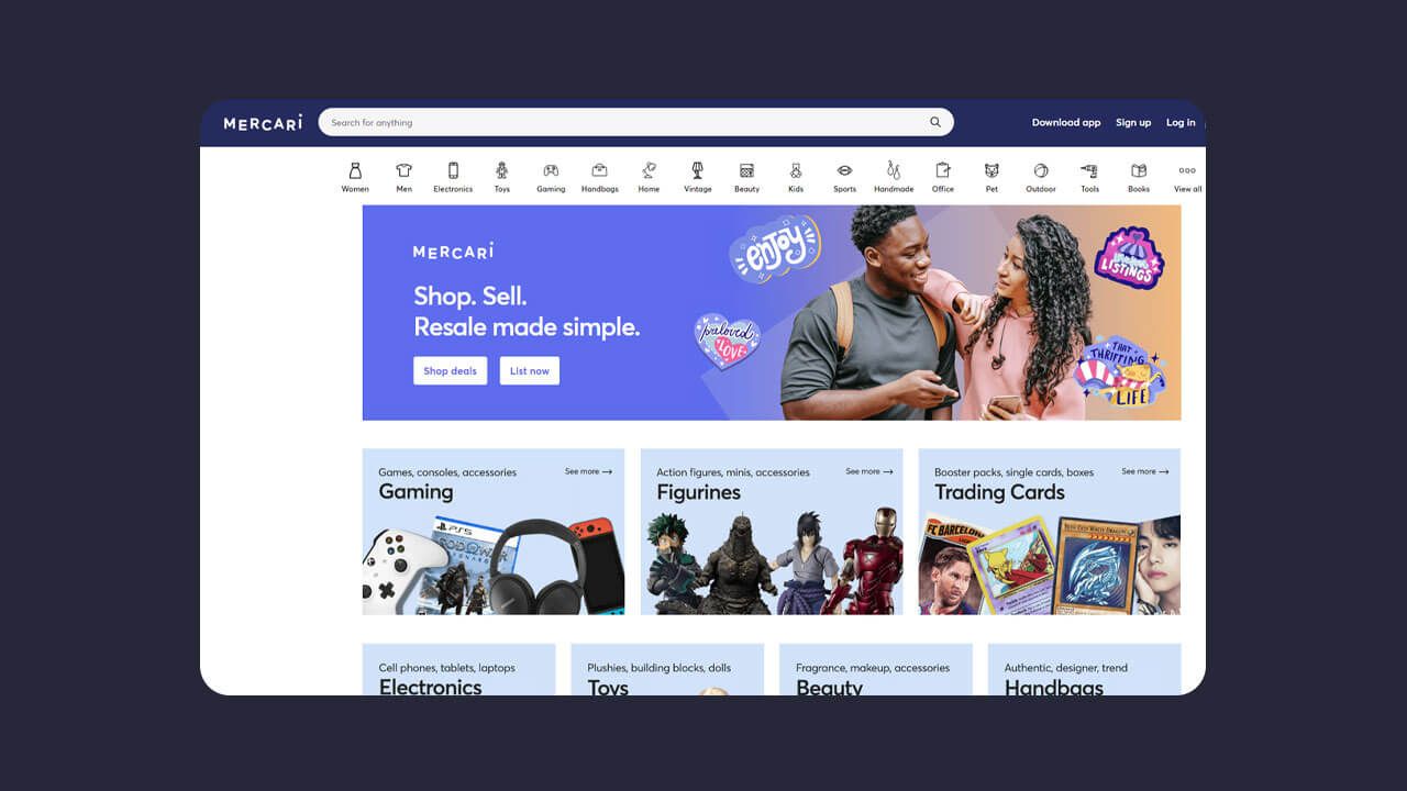 Mercari homepage