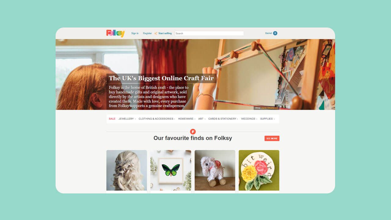 Folksy homepage