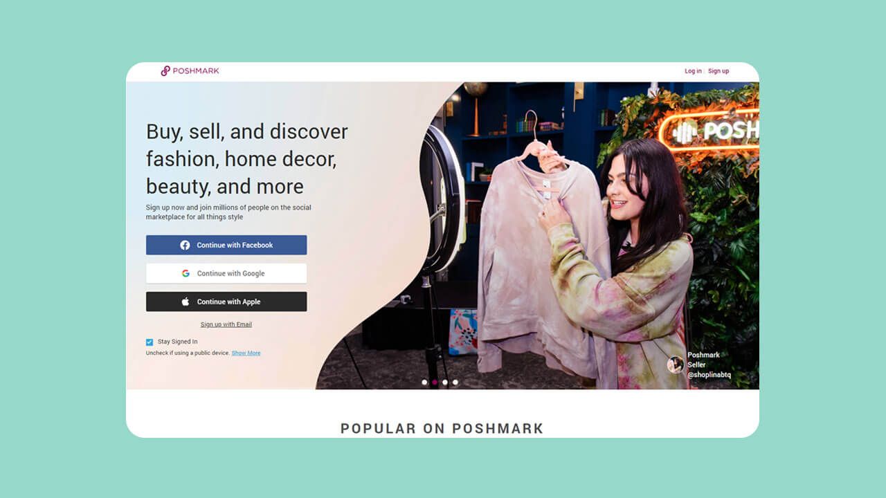 Poshmark homepage