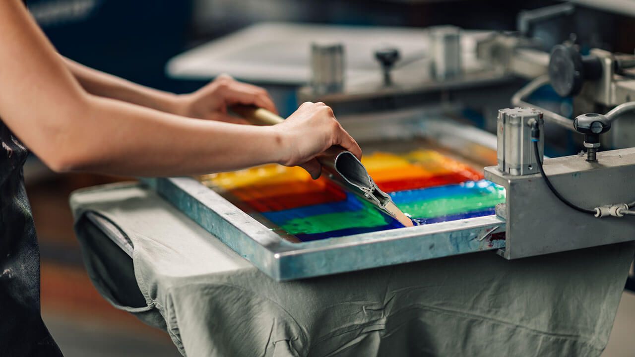 Silk screening process for t-shirts