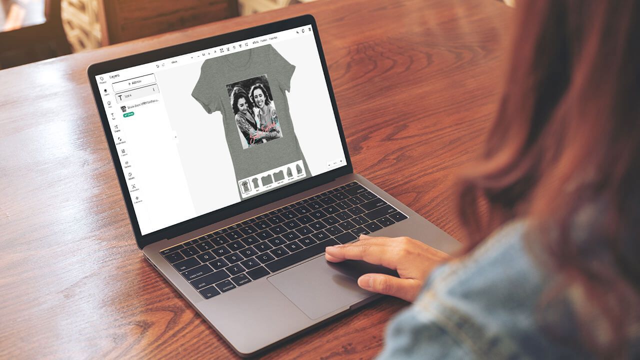Person using Gelato to design a shirt