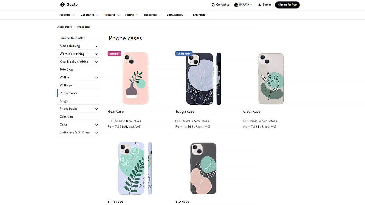 products selection