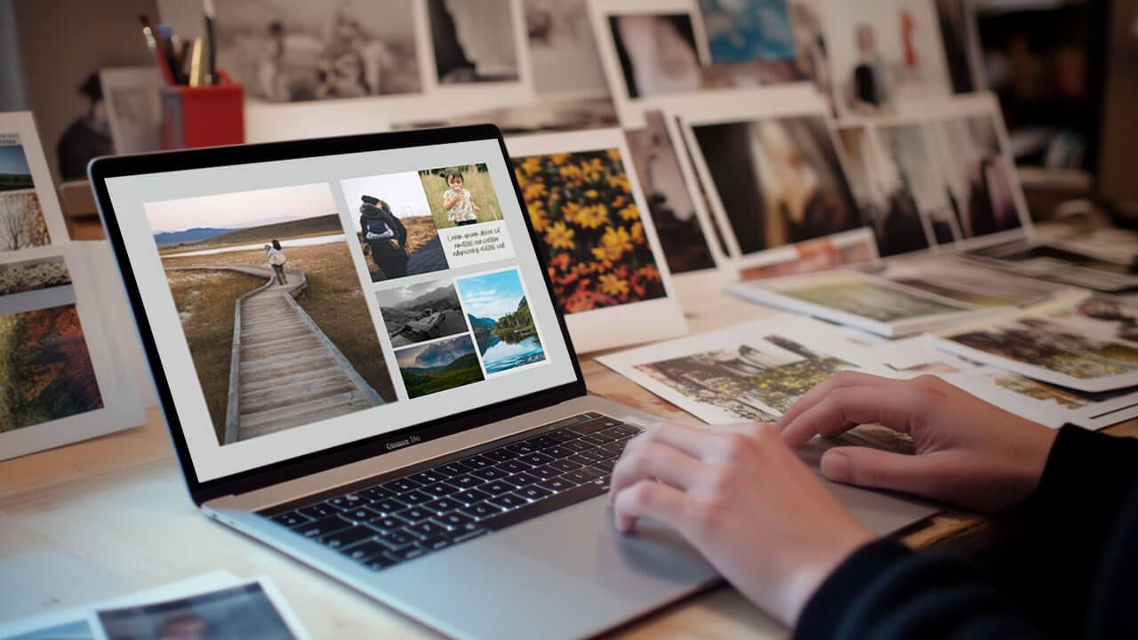 Person designing a photo book