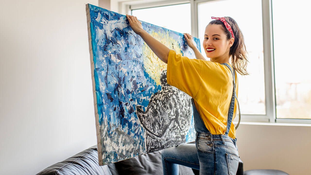 Hanging wall art at home