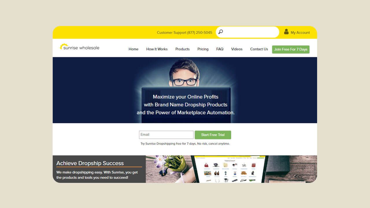A screenshot of the Wholesale2B dropshipping website