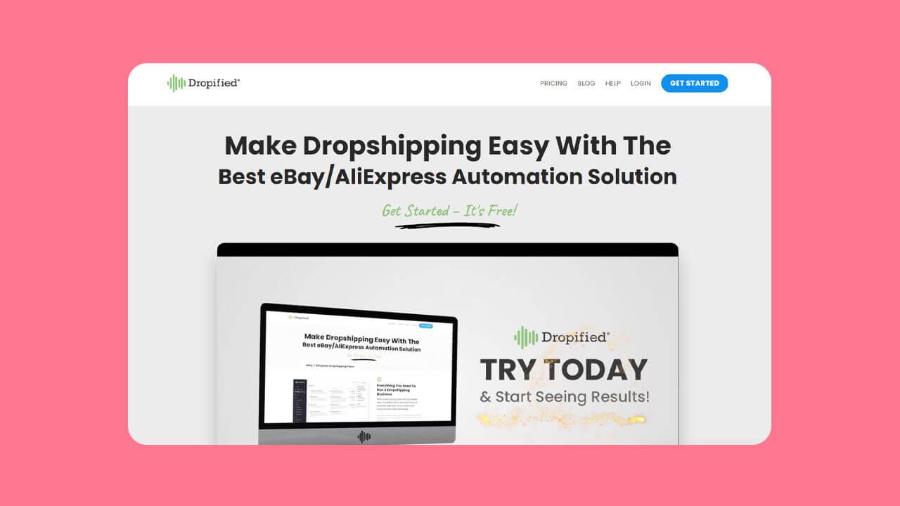 A screenshot of the Dropified dropshipping website