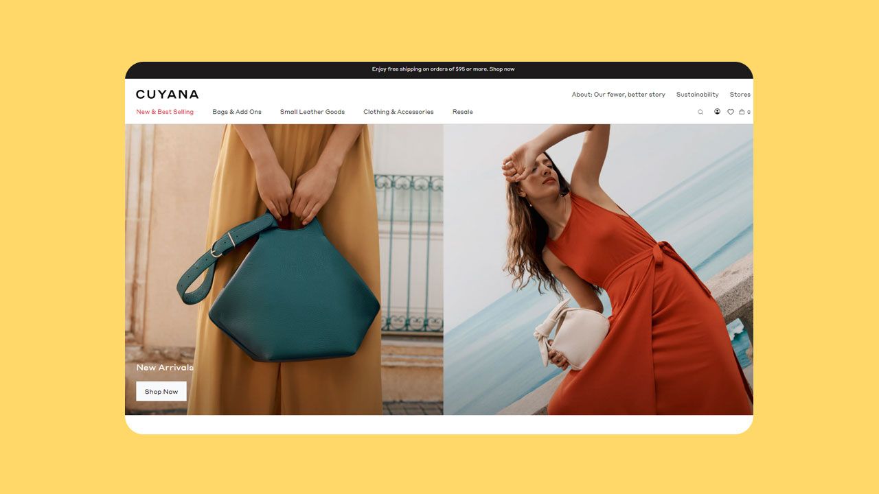 Screenshot of Cuyana fashion website