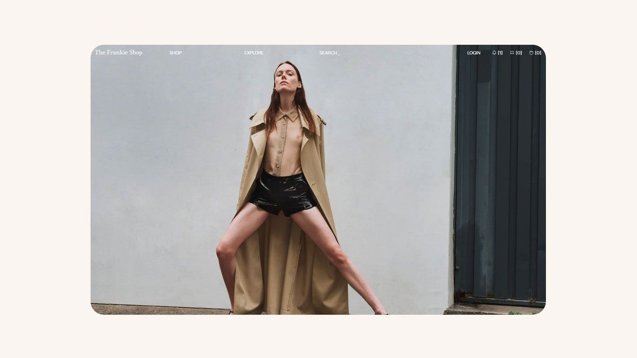 Screenshot of The Frankie Shop fashion website