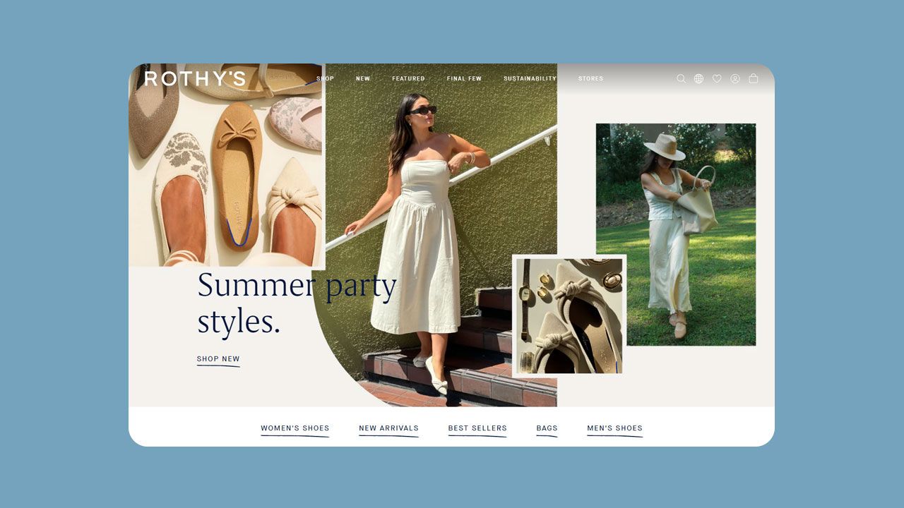 Screenshot of Rothy’s fashion website