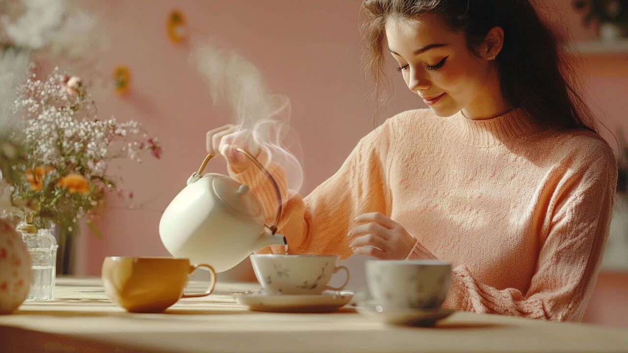 TikTok creator making tea gracefully