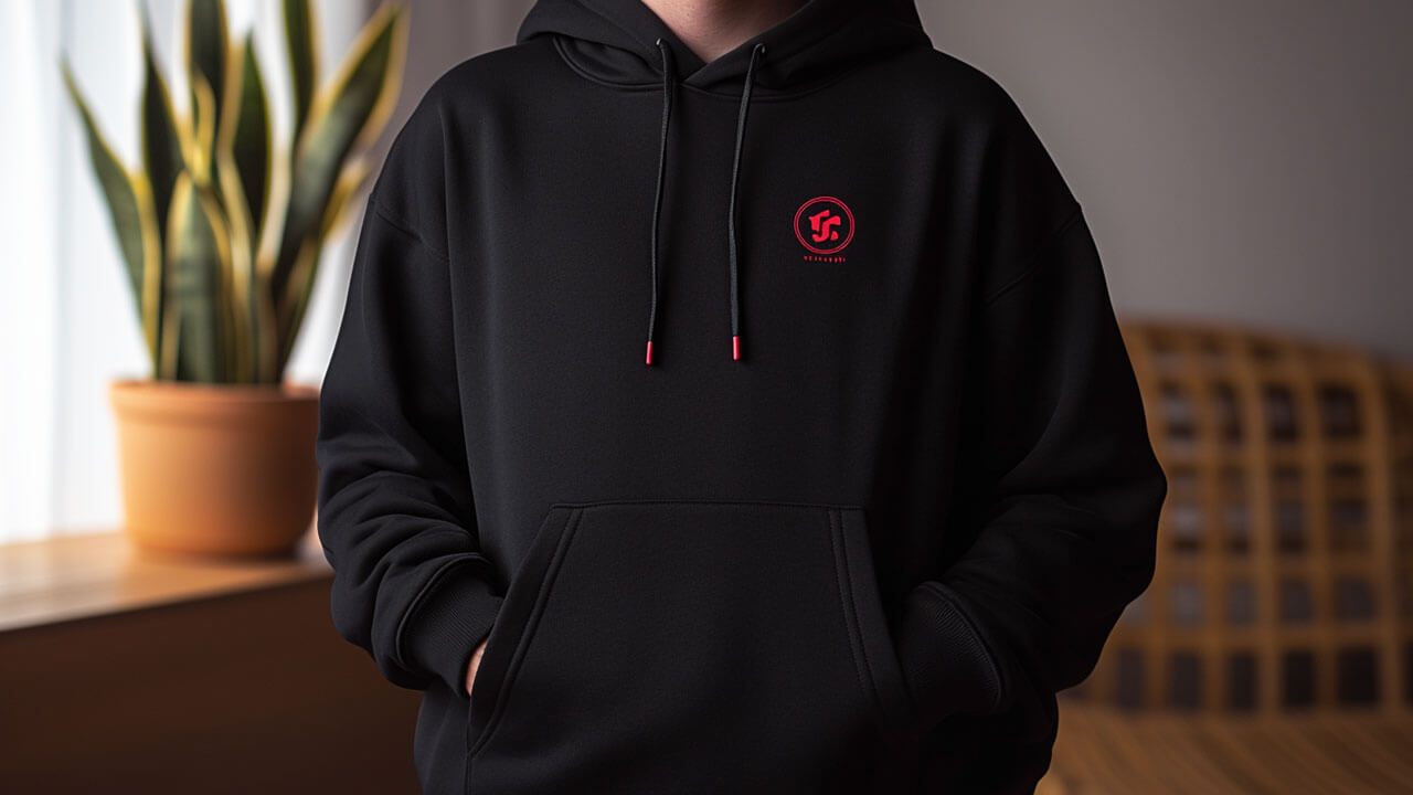 Hoodie with left chest logo