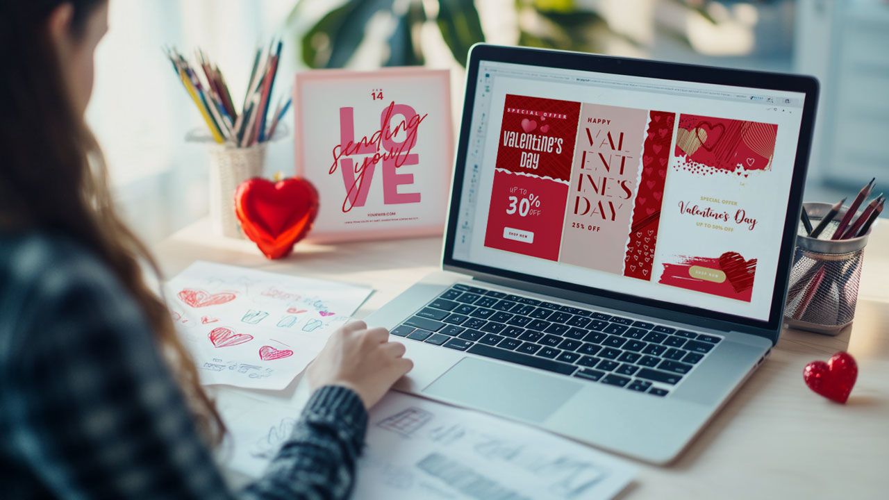 Entrepreneur planning Valentine’s campaign