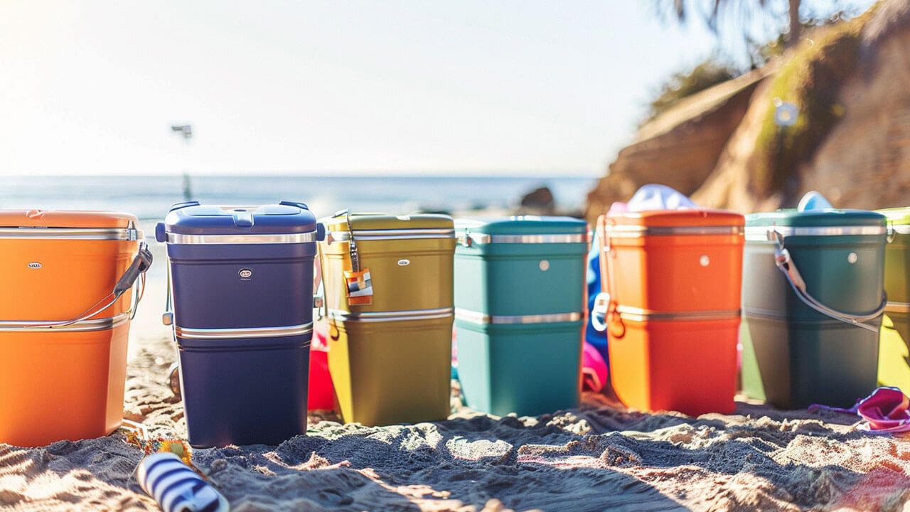 Portable coolers outdoors