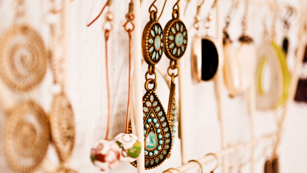 Handmade jewelry display