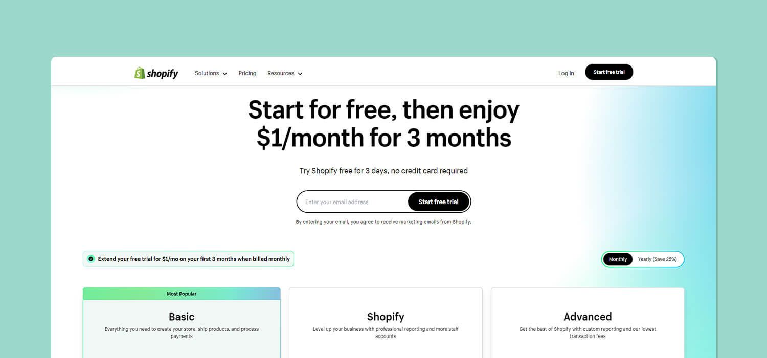 Shopify account