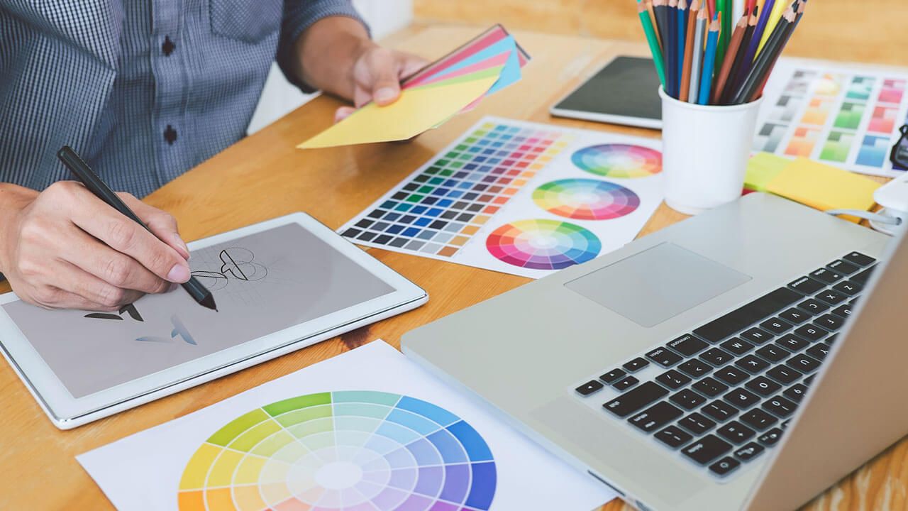 Artist creating visual identity