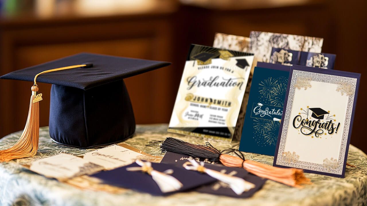graduation cards with caps design