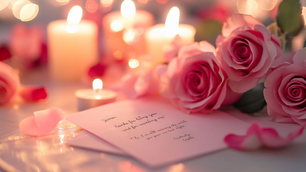 Romantic Valentine’s cards displayed