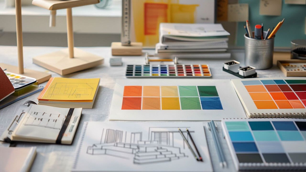 Designer's creative workspace
