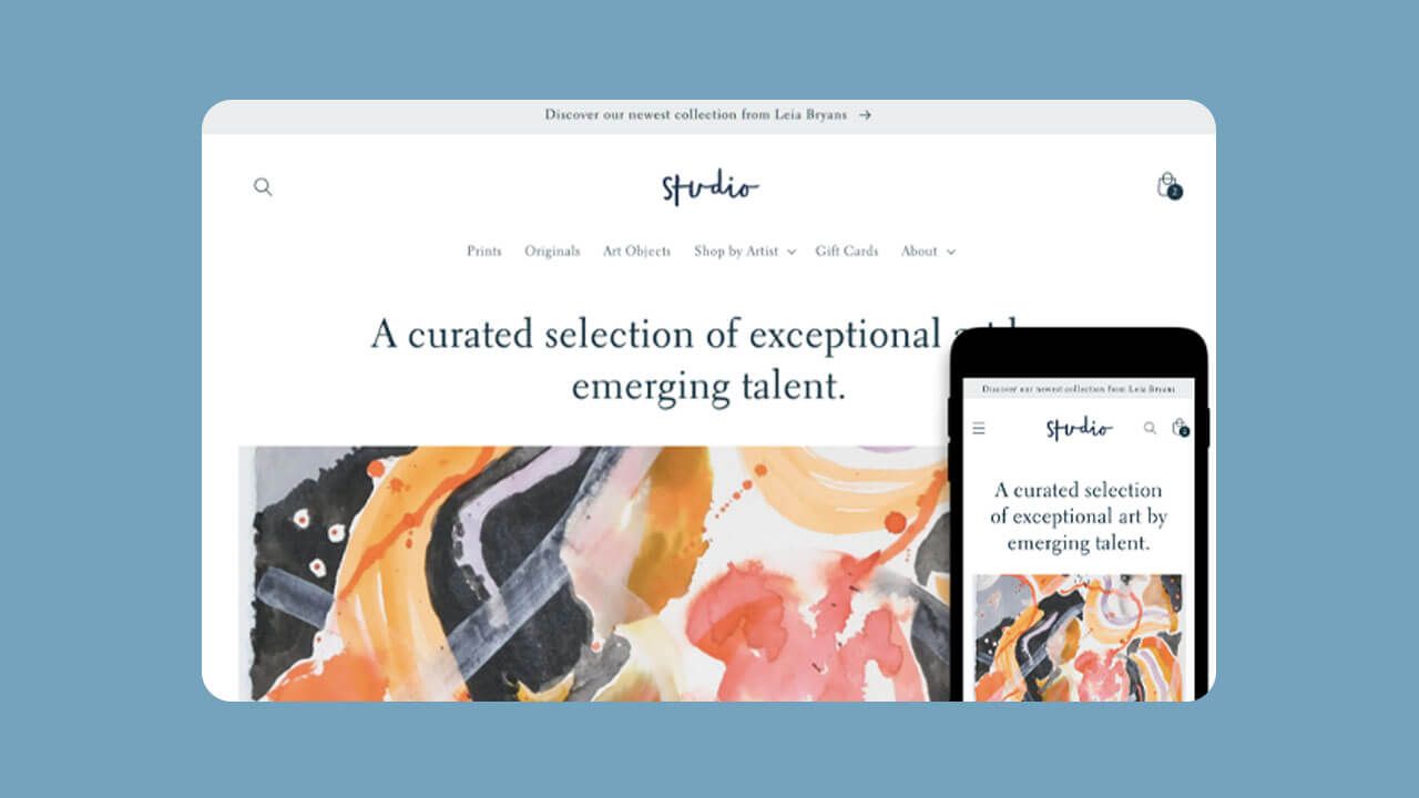 Screenshot of Shopify Studio theme