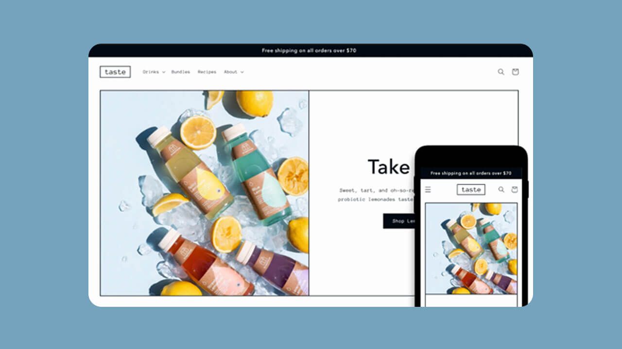 Screenshot of Shopify Taste theme