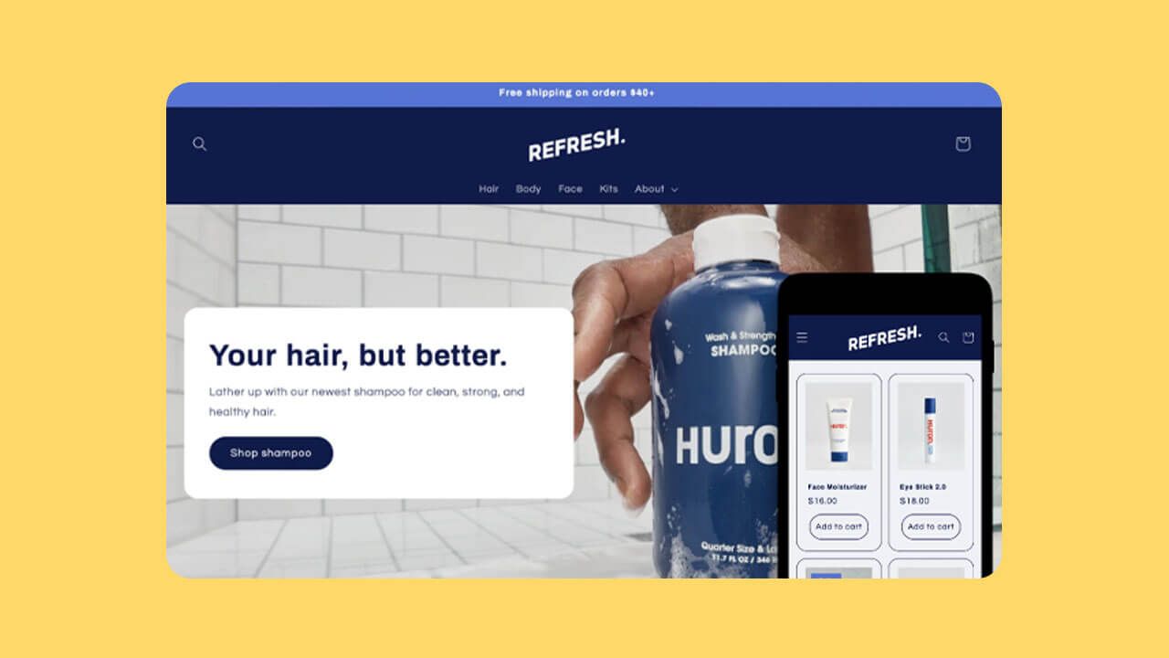 Screenshot of Shopify Refresh theme