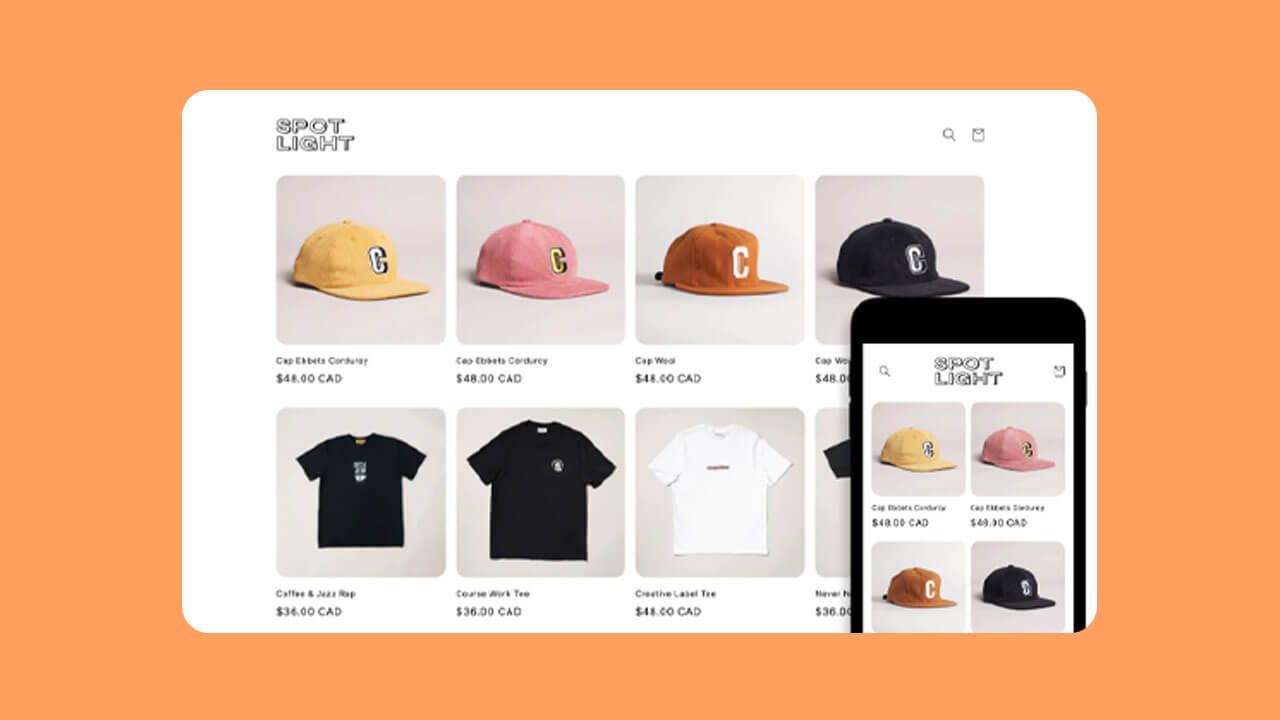 Screenshot of Shopify Spotlight theme